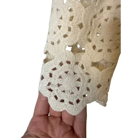 Cara Cara Marsielle Crochet Cotton Midi Dress Cream NWT Size XS - Picture 7 of 10